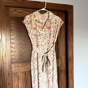NWOT Lucky brand floral short sleeve knee/midi length dress sz Med